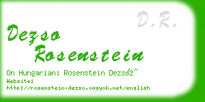 dezso rosenstein business card